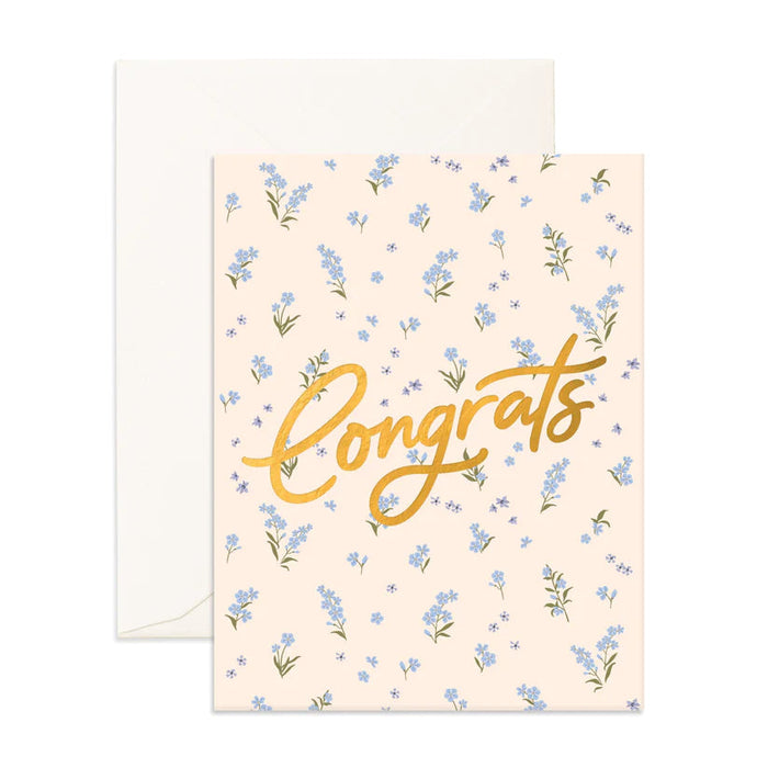 Fox & Fallow Greeting Card - Congrats Forget-Me-Not