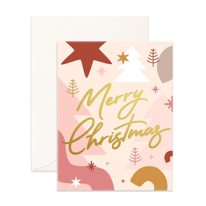 Fox & Fallow Greeting Card - Merry Christmas Abstract