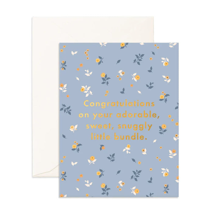Fox & Fallow Greeting Card - Snuggly Bundle Broderie