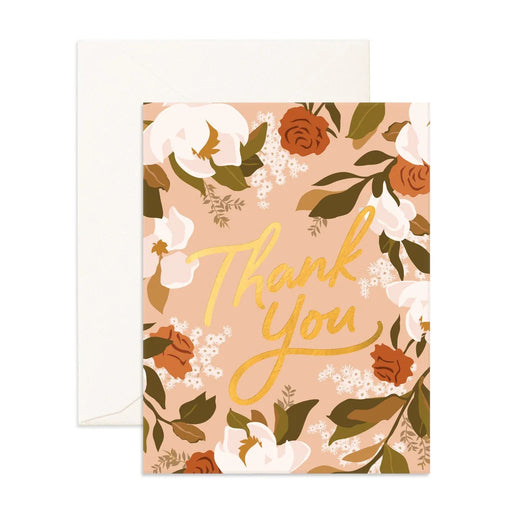 Fox & Fallow Greeting Card - Thank You Rose Magnolias