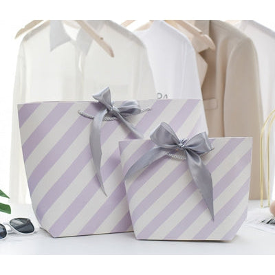 Gift Bag L - Light Purple Stripe