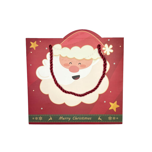 Gift Bag Medium - Merry Christmas Santa Claus Red