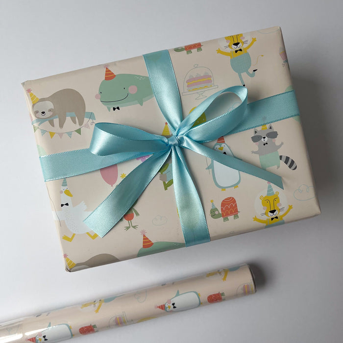Gift Wrapping Paper Roll 3 Sheets - Animal Party