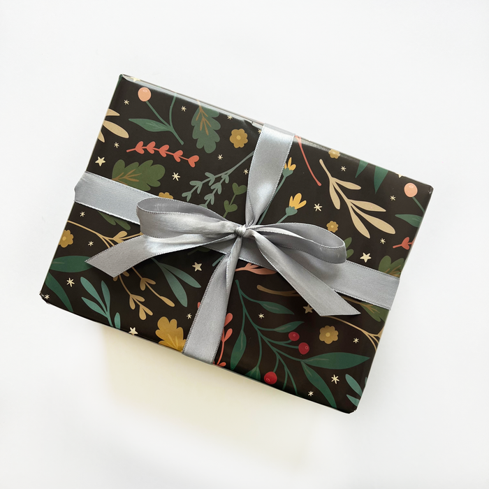 Gift Wrapping Paper Roll 3 Sheets - Christmas Floral