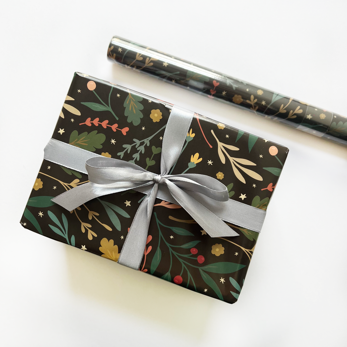 Gift Wrapping Paper Roll 3 Sheets - Christmas Floral