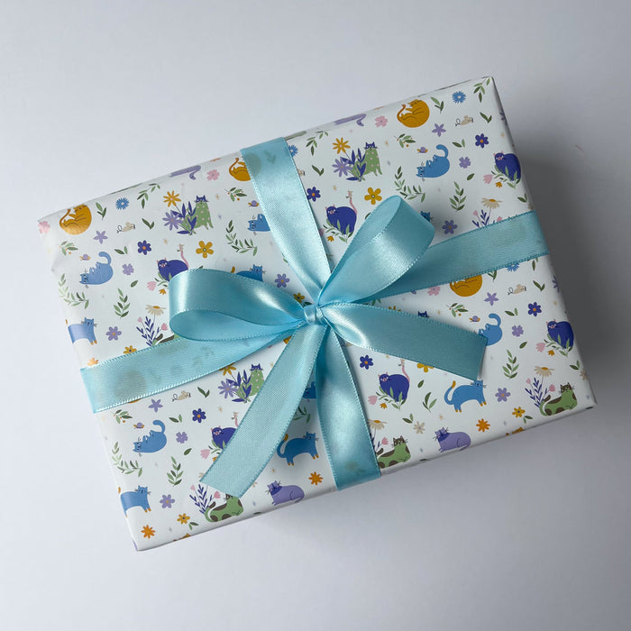Gift Wrapping Paper Roll 3 Sheets - Garden Kitty