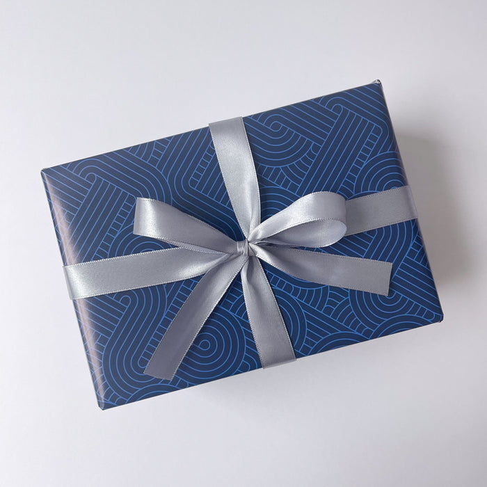 Gift Wrapping Paper Roll 3 Sheets - Navy Loops