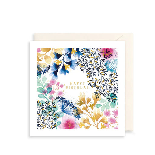Greeting Card - AF Happy Birthday Colorful Floral & Foliage