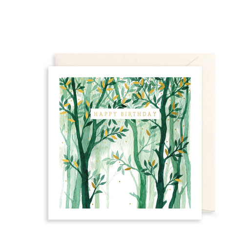 Greeting Card - AF Happy Birthday Green Trees
