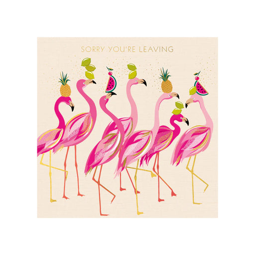 Greeting Card - AF Large Sorry You're Leaving Flamingos