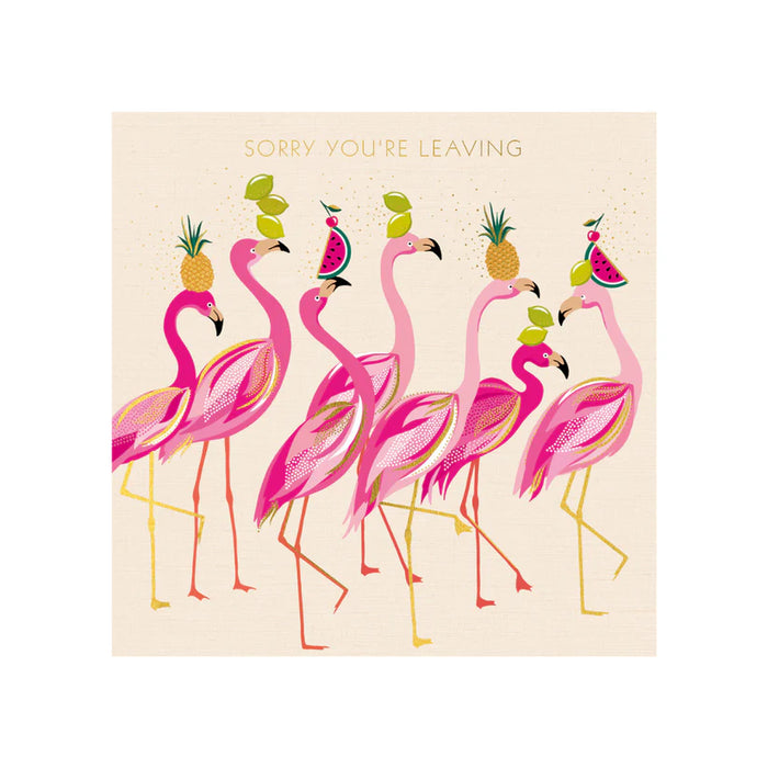 Greeting Card - AF Large Sorry You're Leaving Flamingos