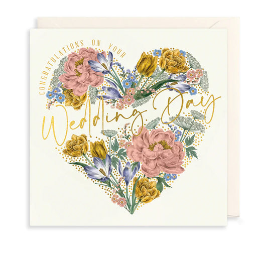 Greeting Card - AF Large Wedding Crocus Tulip Heart
