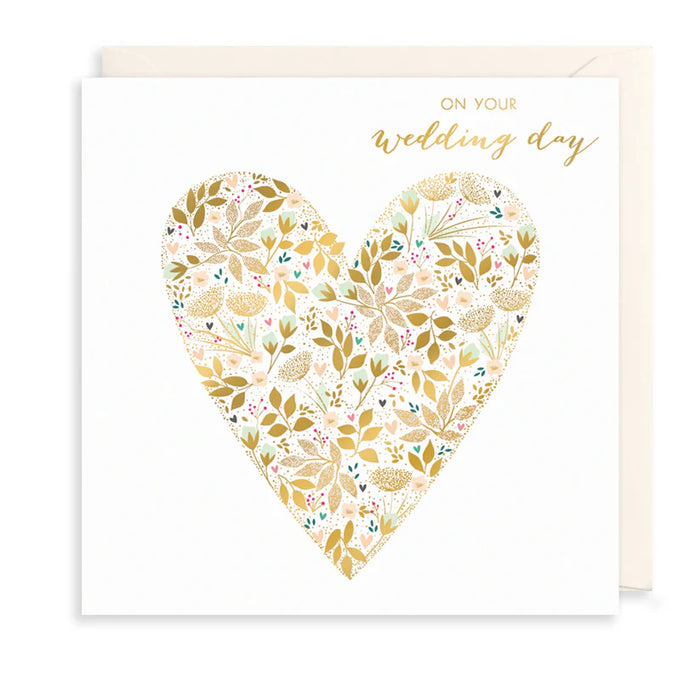 Greeting Card - AF Large Wedding Floral Heart SM