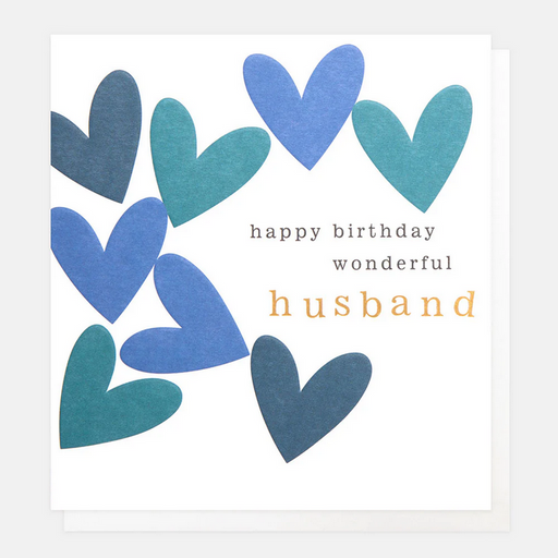 Greeting Card - Bday Wonderful Husband Hearts