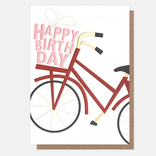 Greeting Card - Bicycle & Present Happy Birthday Card