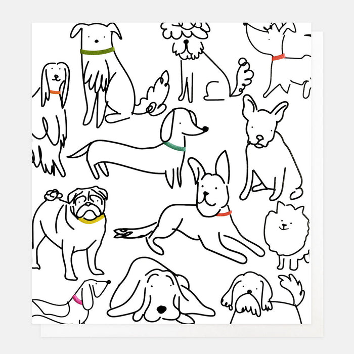Greeting Card - Blank Scribbly Dogs