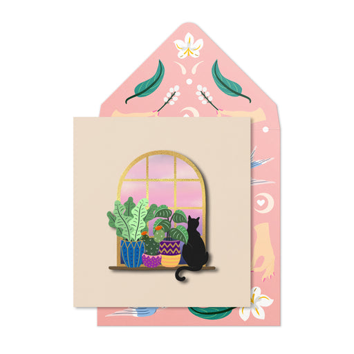 Greeting Card - Cat in Window Bay