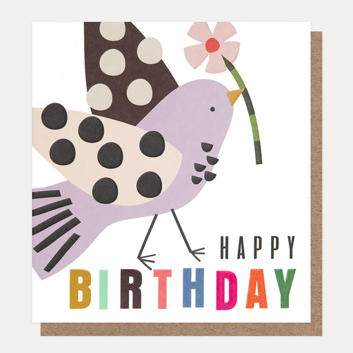 Greeting Card - Chequered Birthday Spotty Bird