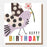 Greeting Card - Chequered Birthday Spotty Bird