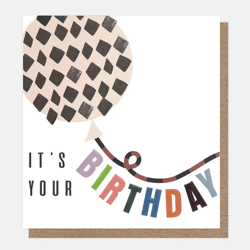 Greeting Card - Chequered Its Your Birthday Balloon
