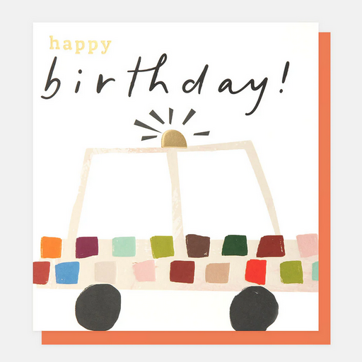 Greeting Card - Colourful Police Car Happy Birthday Card