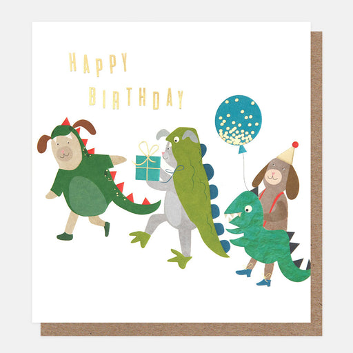 Greeting Card - Dinosaur Dogs Happy Birthday Card