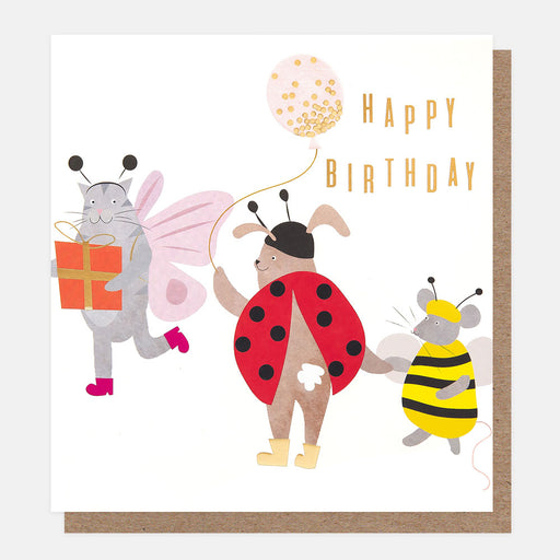 Greeting Card - Fancy Dress Animals Happy Birthday Card