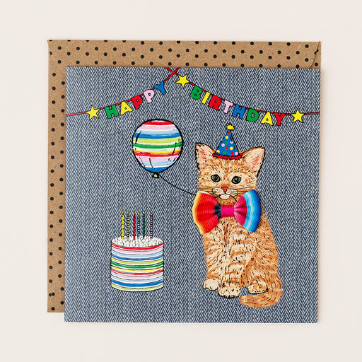 Greeting Card - Fiesta Birthday Ginger Cat