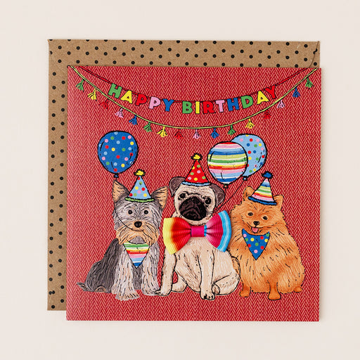 Greeting Card - Fiesta Birthday Trio of Dogs