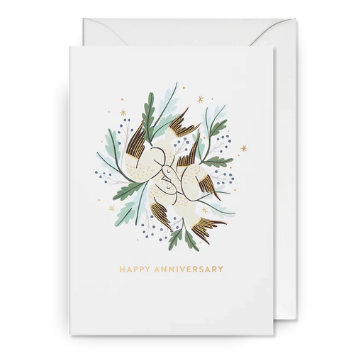 Greeting Card - Golden Doves Happy Anniversary