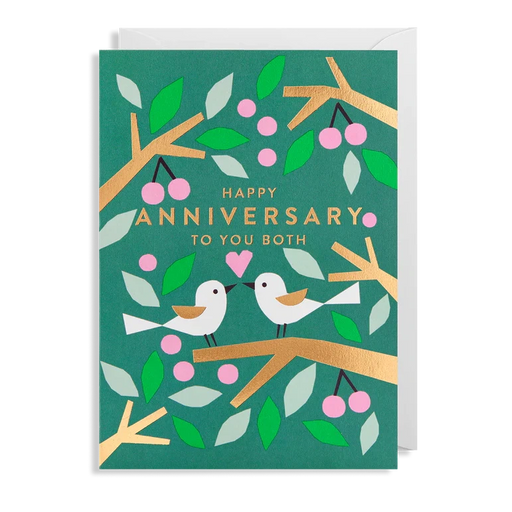 Greeting Card - Happy Anniversary Love Birds