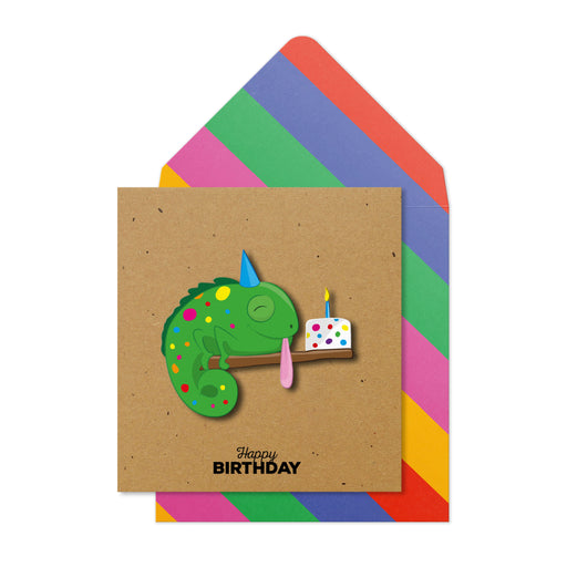 Greeting Card - Happy Birthday Chameleon
