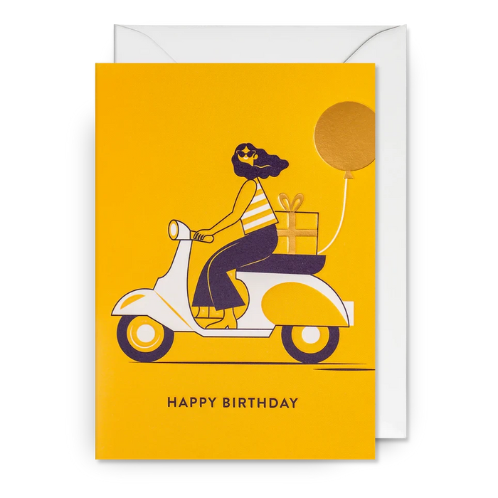 Greeting Card - Happy Birthday Scooter