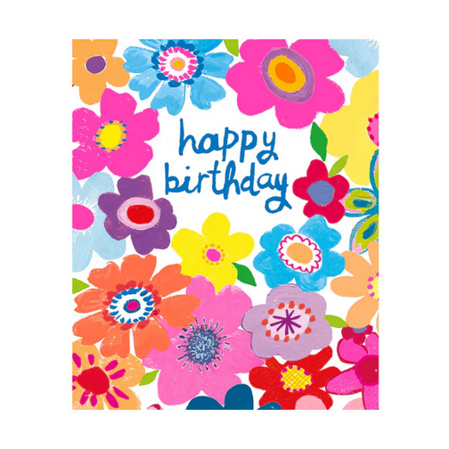 Greeting Card - Hunky Dory Happy Birthday Multi Colour Flower