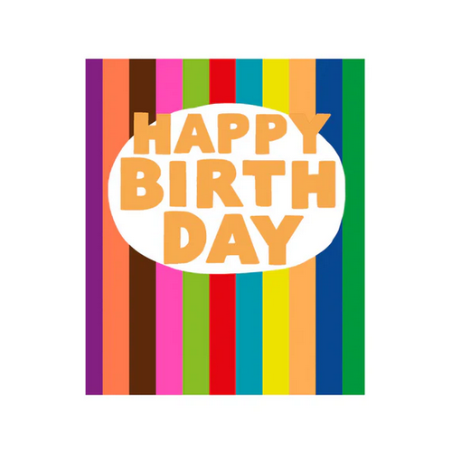 Greeting Card - Hunky Dory Happy Birthday Stripe