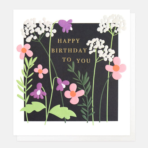 Greeting Card - Meadow Bday Dark Floral