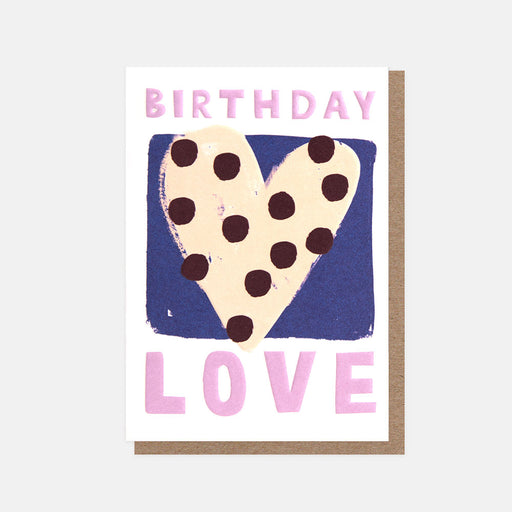 Greeting Card - Minis Bday Spotty Heart Blue