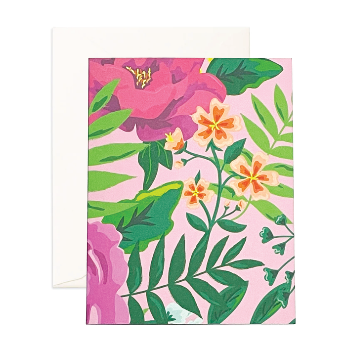 Greeting Card - Monaco Pink Flowers
