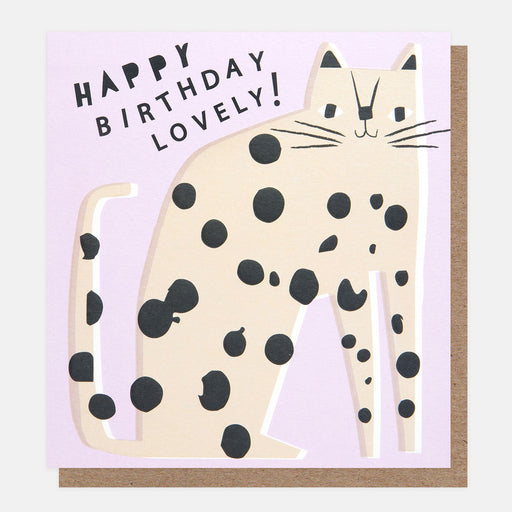 Greeting Card - Offset Happy Birthday Spotty Cat