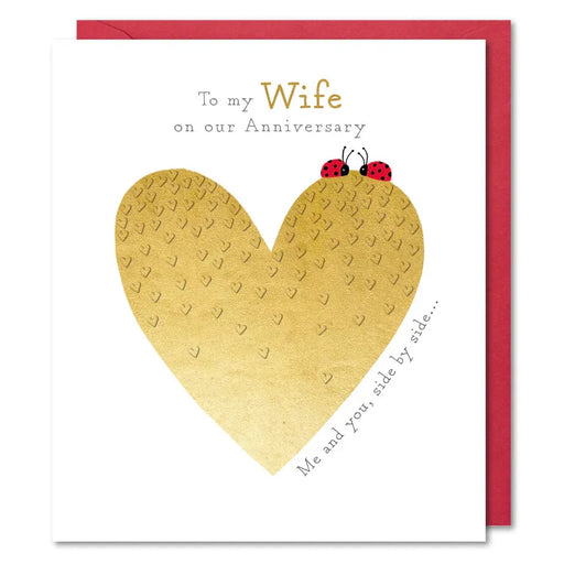 Greeting Card - Paperlink Wife Anniversary Gold Heart