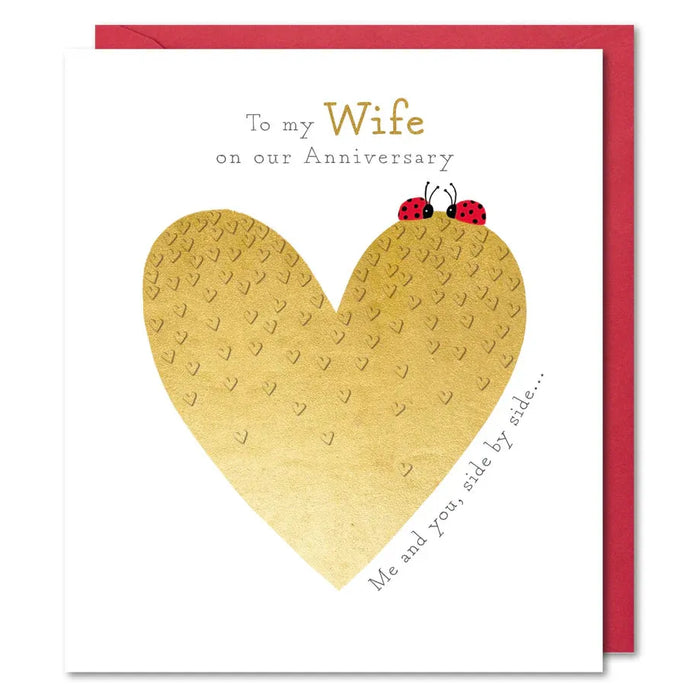 Greeting Card - Paperlink Wife Anniversary Gold Heart