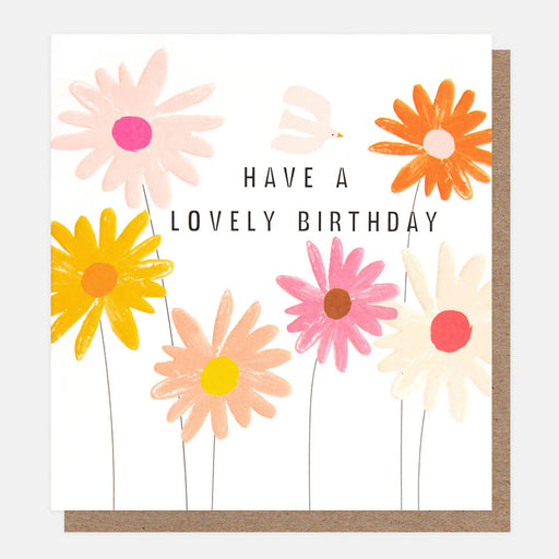 Greeting Card - Posie Bday Flowers with Bird