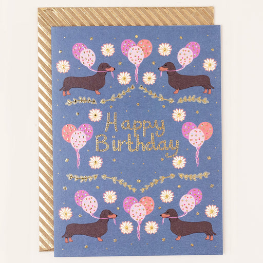 Greeting Card - Reflections Sausage Dog Bday