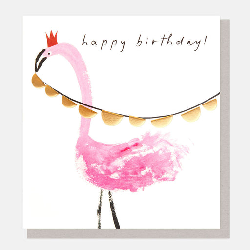 Greeting Card - Showtime Bday Flamingo w Crown