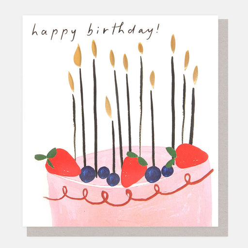 Greeting Card - Showtime Bday Pink Cake Candle