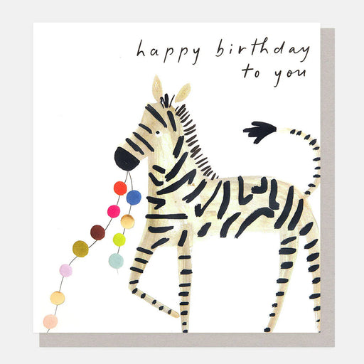 Greeting Card - Showtime Bday Zebra Garland