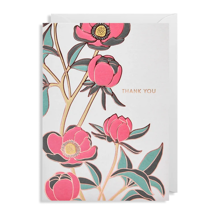 Greeting Card - Thank You Pink Flowers