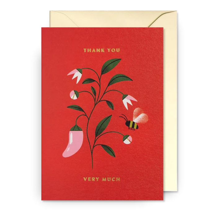 Greeting Card - Thank You Very Much Red