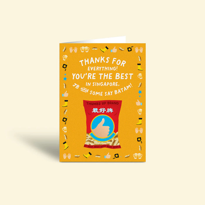 Greeting Card - Thanks Thumbs Up Peanut