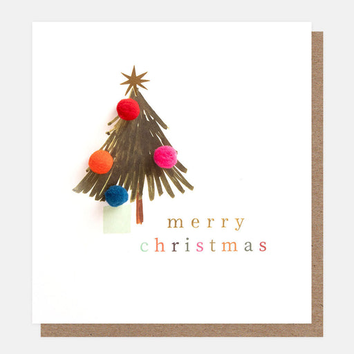 Greeting Card - Xmas Pom Tree Baubles Present